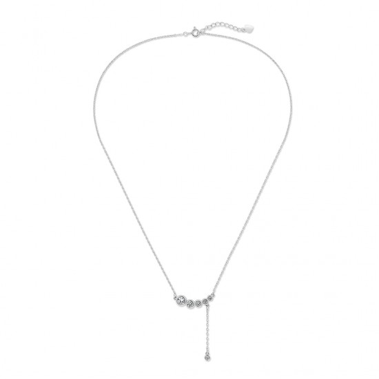 Zircon Line Silver Necklace