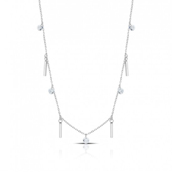 Esvania Zircon Silver Necklace