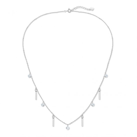 Esvania Zircon Silver Necklace