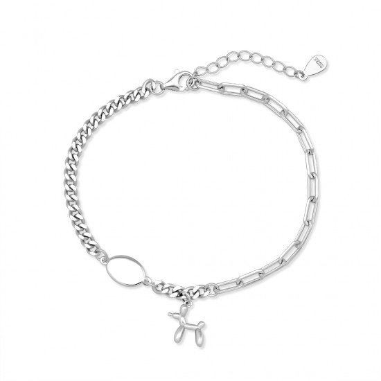 Gelang Perak Rantai Balloon Dog