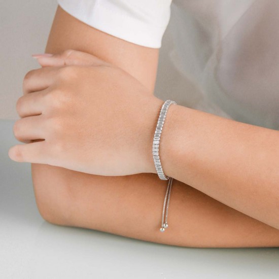 Baguette Zircon Silver Bracelet Baguette Zircon Silver Bracelet