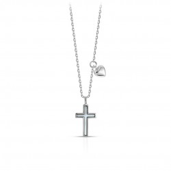 Cruz Mother Of Pearl Silver Necklace